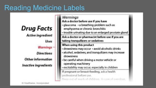 Reading Medicine Labels
 