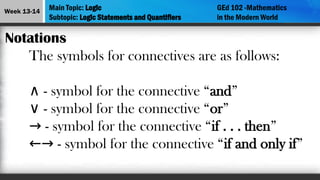∧ Math Lesson 6 - Logic mathematics in the modern world | PPTX