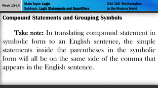 Lesson 6 - Logic mathematics in the modern world | PPTX