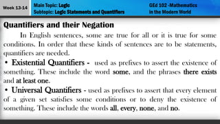 Logic Sentence Math Lesson 6 - Logic mathematics in the modern world | PPTX