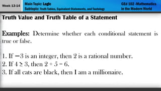 Statement In Math Lesson 6 - Logic mathematics in the modern world | PPTX