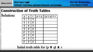 ∧ Math Lesson 6 - Logic mathematics in the modern world | PPTX
