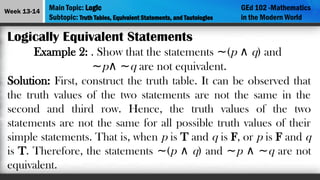 Lesson 6 - Logic mathematics in the modern world | PPTX