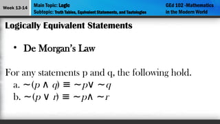 Lesson 6 - Logic mathematics in the modern world | PPTX