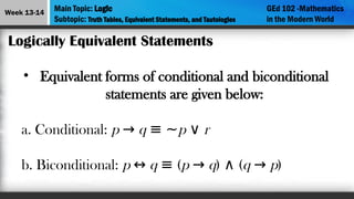 Statement In Math Lesson 6 - Logic mathematics in the modern world | PPTX