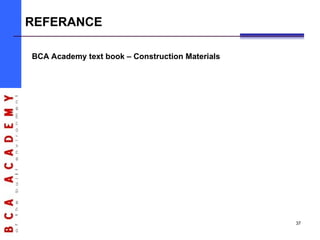 37
REFERANCE
BCA Academy text book – Construction Materials
 