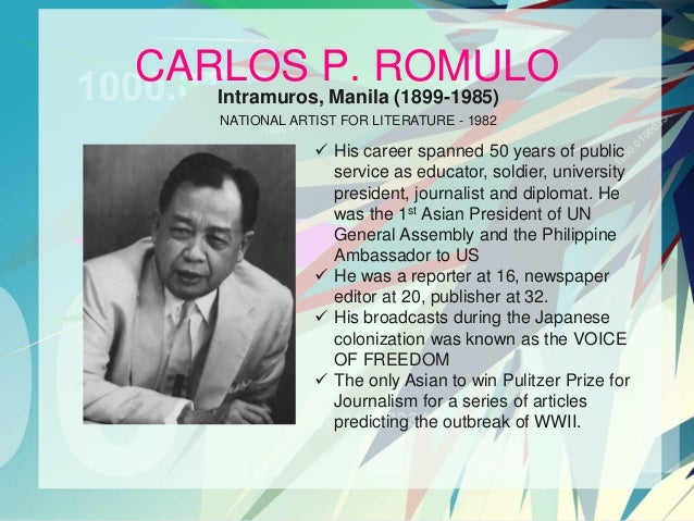 National Artists For Literature And Their Contributions National Artists For Literature And Their Contributions