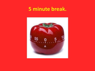 5 minute break.
 