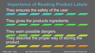 Importance of reading product labels ppt