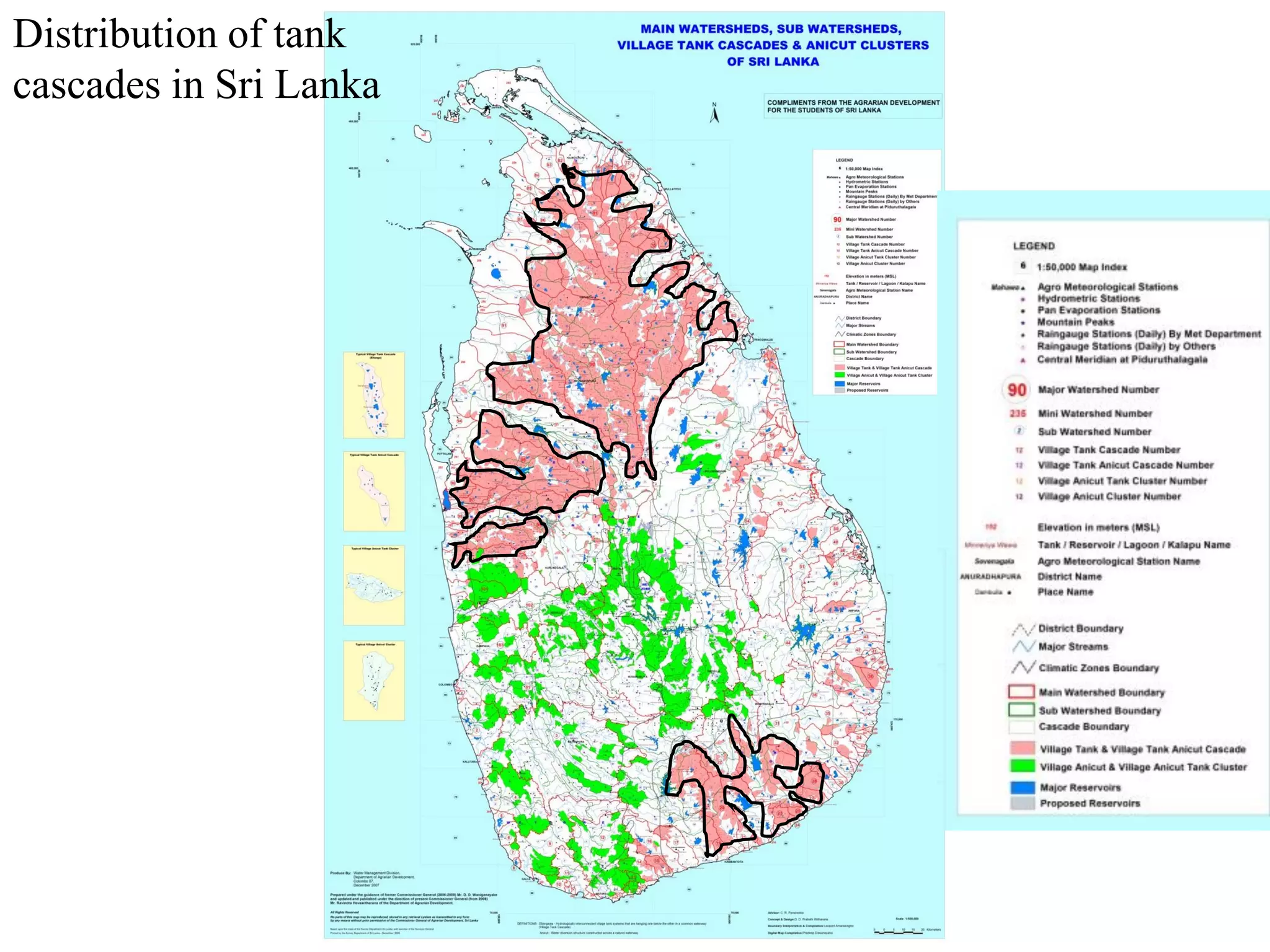 Distribution of tank
cascades in Sri Lanka
 