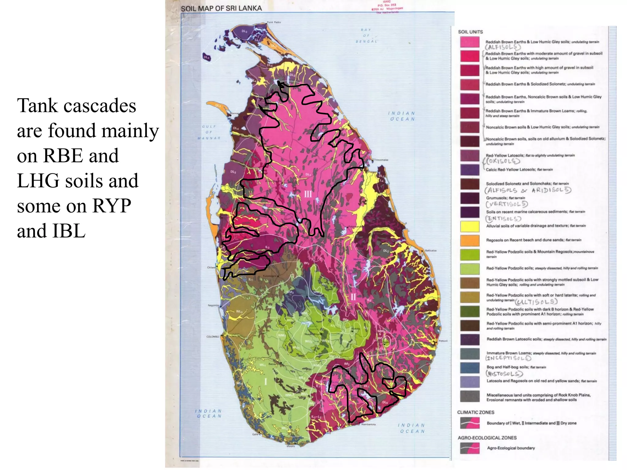 Tank cascades
are found mainly
on RBE and
LHG soils and
some on RYP
and IBL
 
