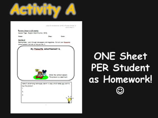 ONE Sheet
PER Student
as Homework!

 
