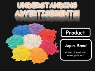 Aqua Sand
A kind of sand that
never gets wet!
Product
 