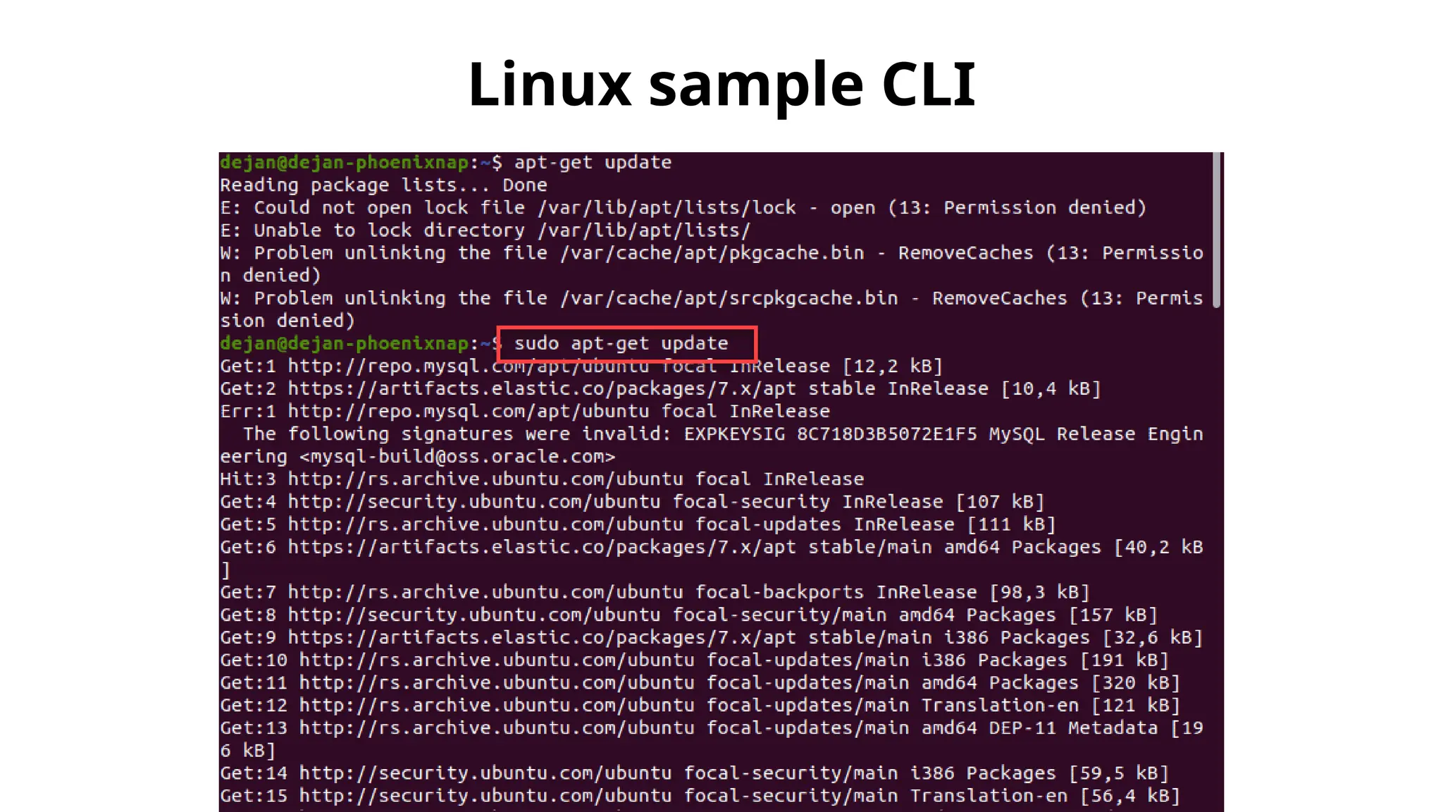 Linux sample CLI
 