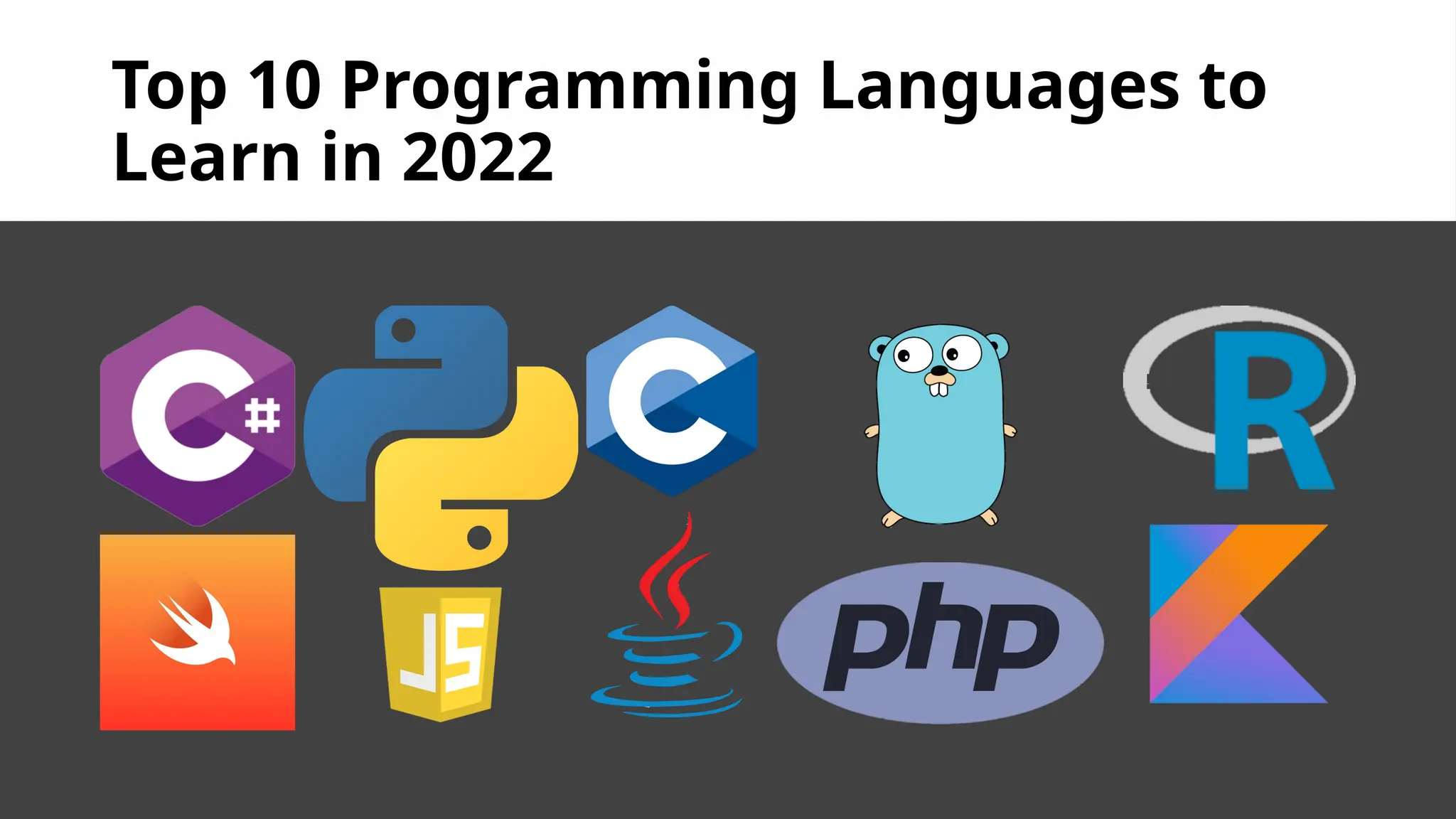Top 10 Programming Languages to
Learn in 2022
 