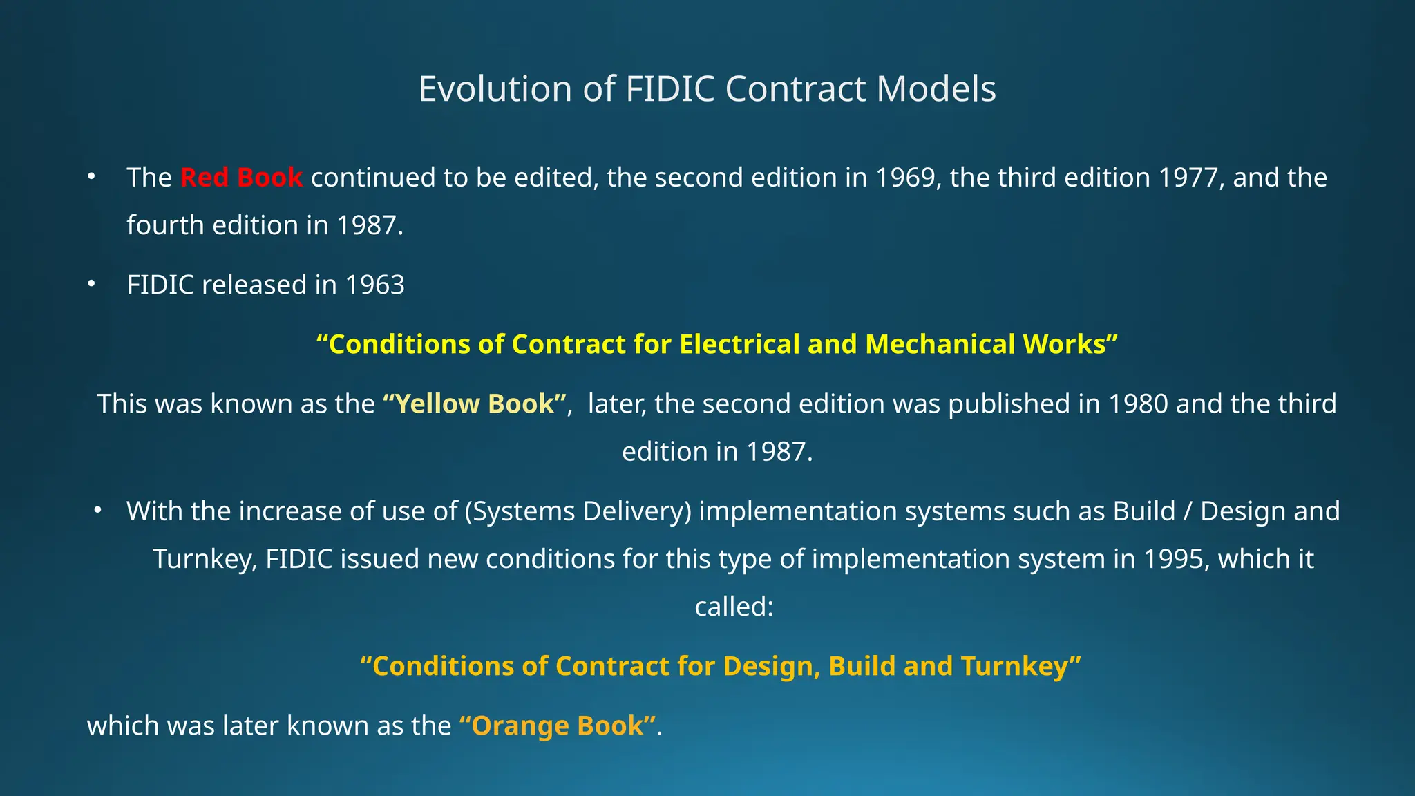 History of Fidic Type of Contract in Claims | PPTX