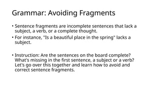 Comprehensive Guide to Writing Effective Paragraphs and Sentences | PPTX