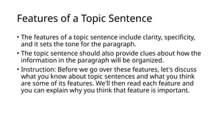 Why Include A Topic Sentence Comprehensive Guide to Writing Effective Paragraphs and Sentences | PPTX