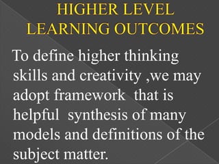 Define Higher Lesson 7: IT Higher Thinking Skills and Creativity | PPTX
