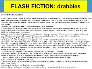 FLASH FICTION: drabbles
 