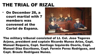 RIZAL'S LIFE: EXILE, TRIAL, AND DEATH PART 2 | PPTX