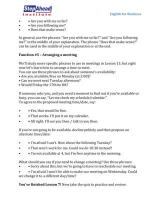 Lesson 7 - Sentences use around the office in English | PDF