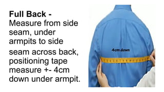 Measurring Back LESSON 7 - TAKING BODY MEASUREMENTS IN DRESSMAKING | PPTX