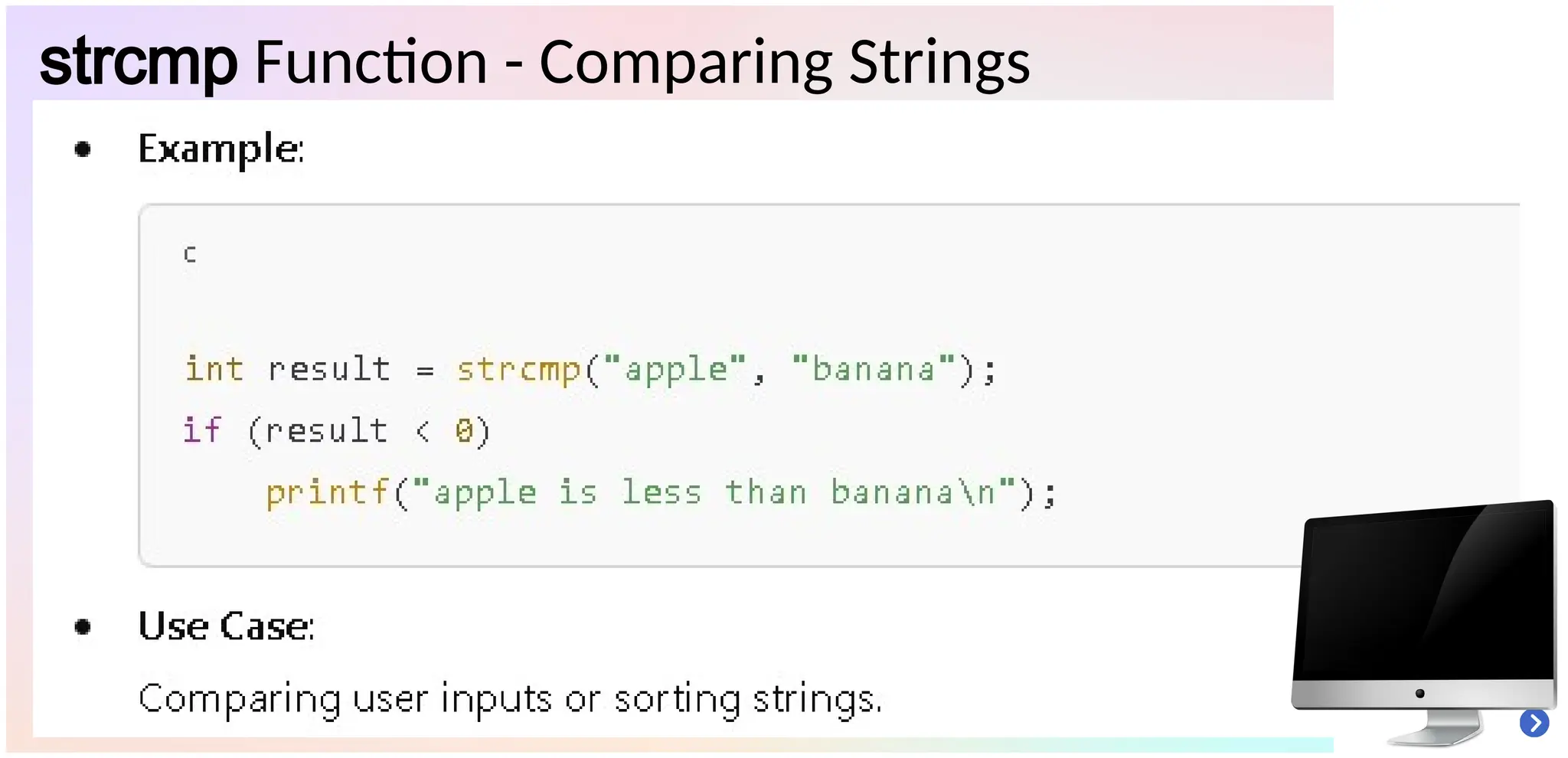 strcmp Function - Comparing Strings
 