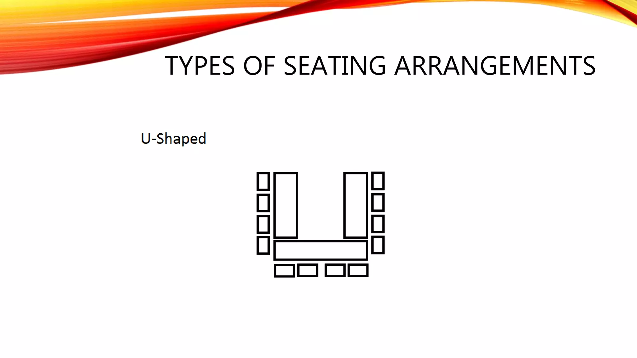 TYPES OF SEATING ARRANGEMENTS
 