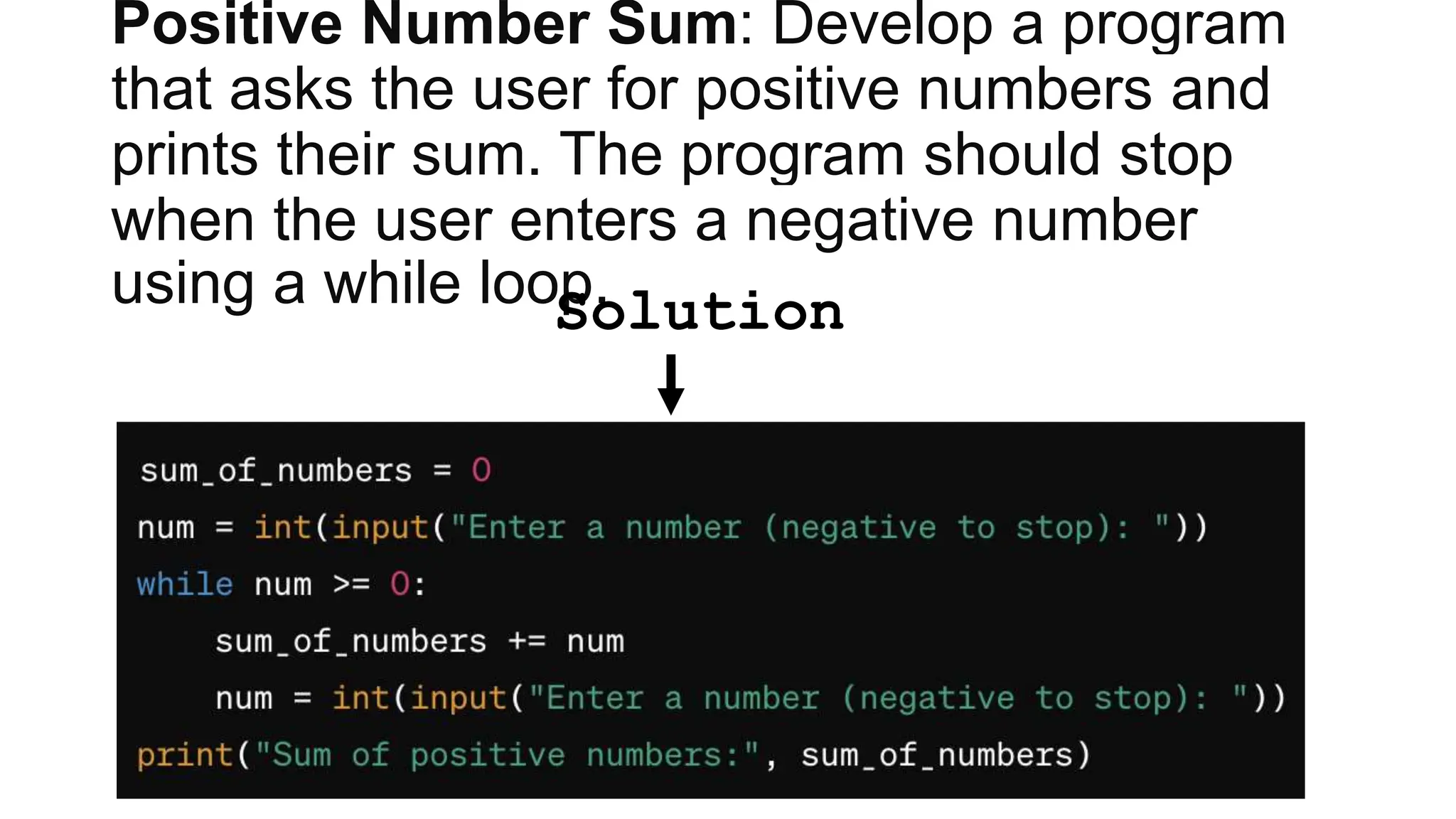 loops in Python with examples and different problems | PPT image.