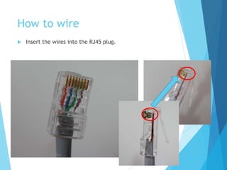 How to wire
 Insert the wires into the RJ45 plug.
50
Transmission Media - Aseel Alhadlaq
 