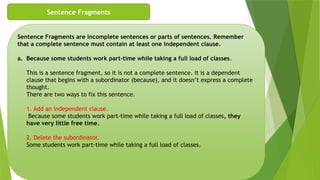 Stringy Sentences Mastering Sentence Correction: Fragments, Choppiness, Run-Ons & Stringy ...