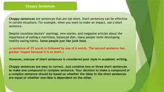 Stringy Sentences Mastering Sentence Correction: Fragments, Choppiness, Run-Ons & Stringy ...