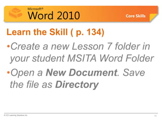 Word Lesson 7A PPT | PPTX