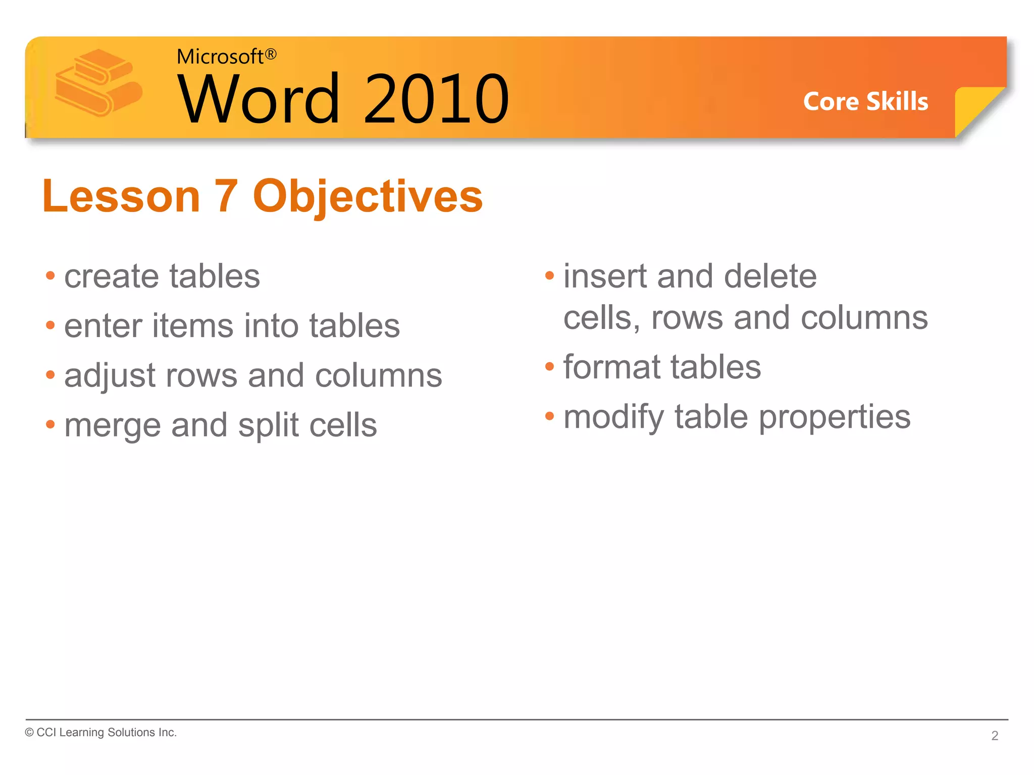 Word Lesson 7C PPT | PPT