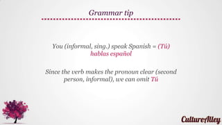 Bridging the language gap
Do you speak Spanish?
¿ (tú) hablas español
 