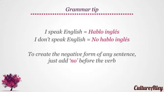 Bridging the language gap
I don’t speak English
No hablo inglés
 