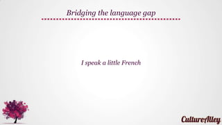 Bridging the language gap
Do you speak French?
¿Hablas francés?
 