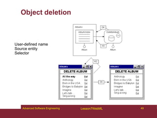 Object deletion
User-defined name
Source entity
Selector
49
Advanced Software Engineering Lesson7WebML
 