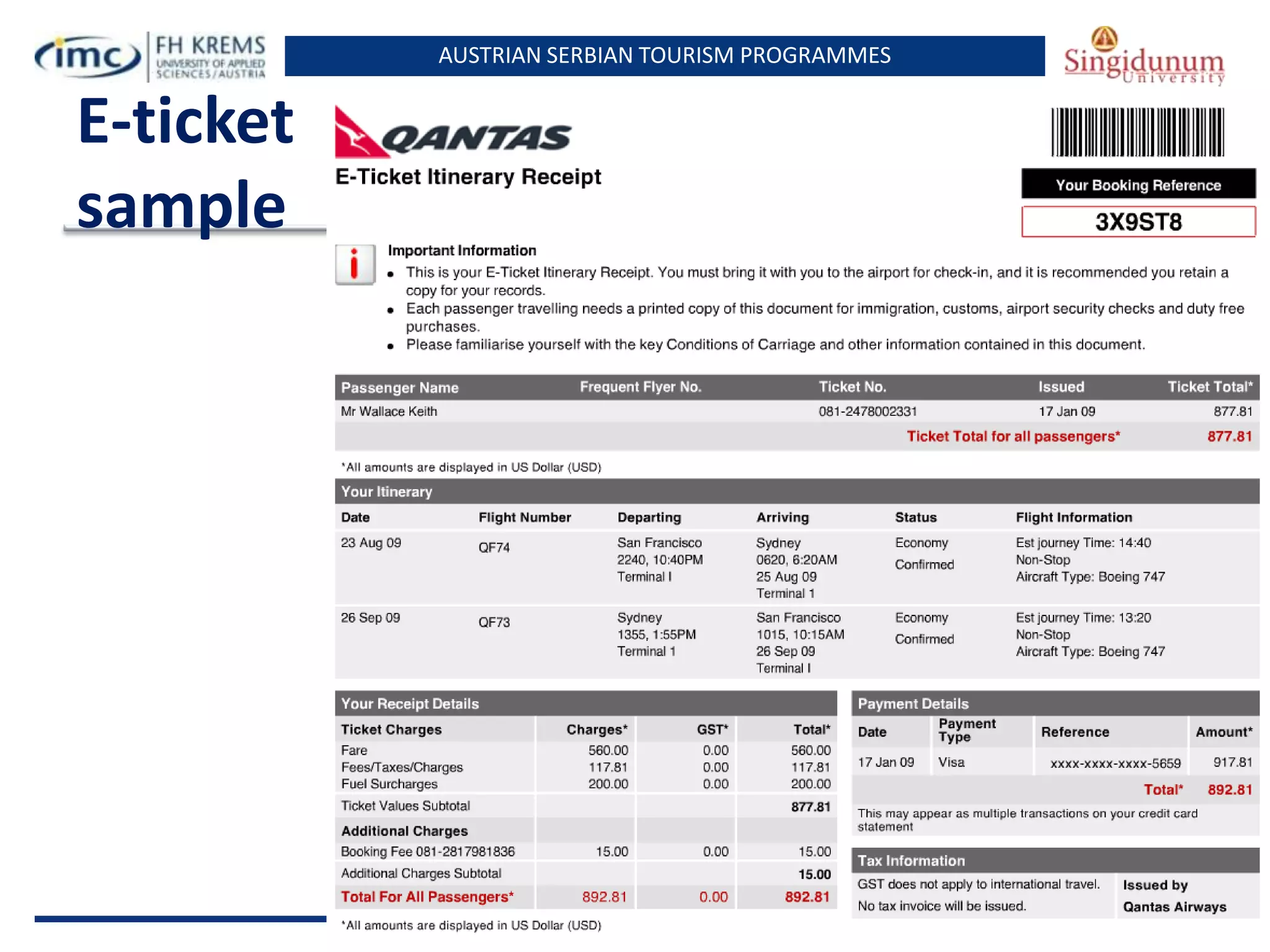 AUSTRIAN SERBIAN TOURISM PROGRAMMES
E-ticket
sample
 