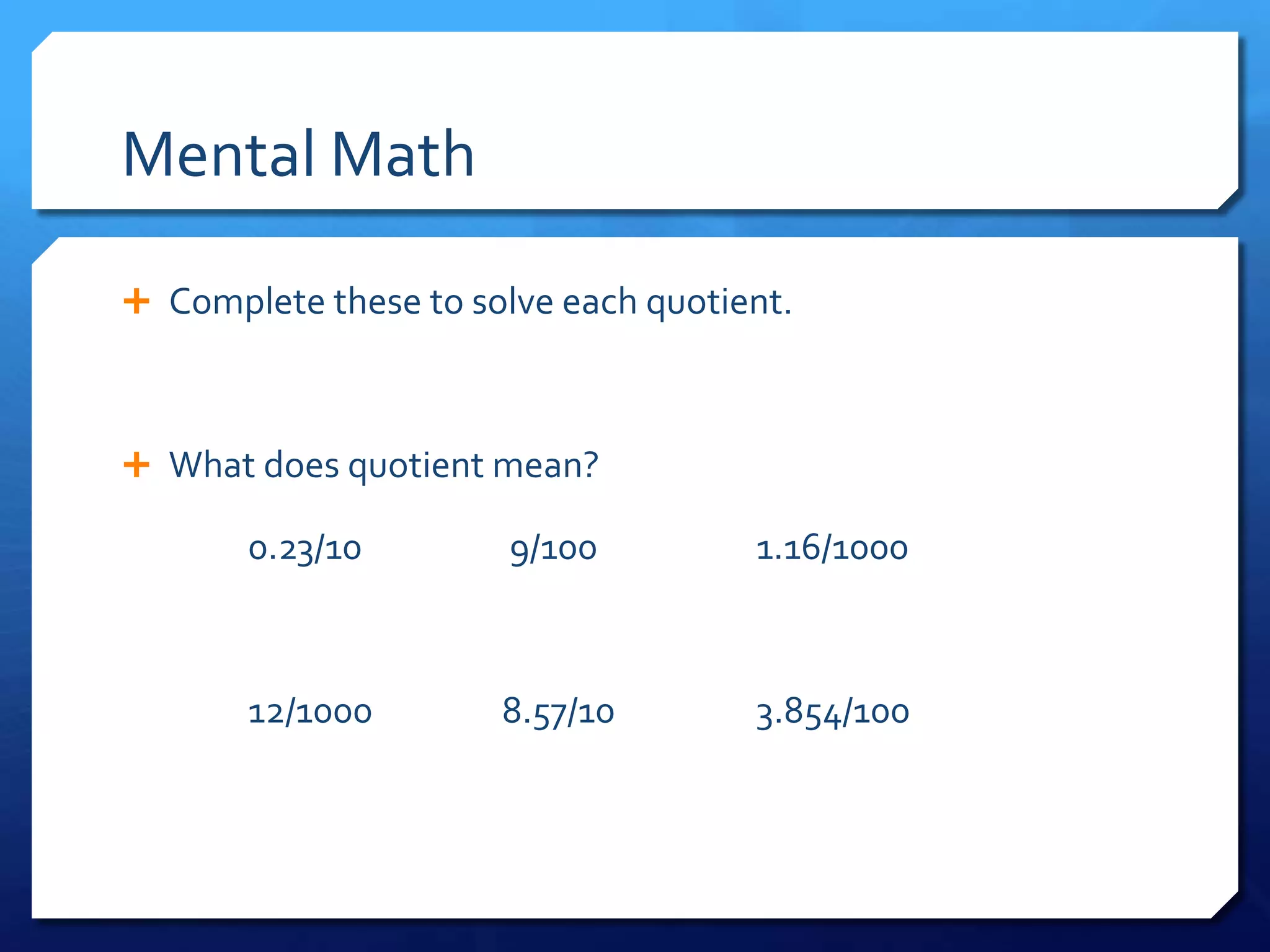 Lesson 8 dividing decimals by 10, 100, 1000, 10 000 | PPTX