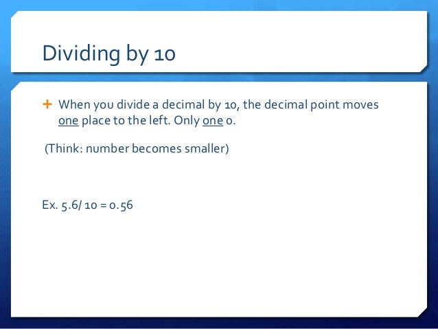 lesson 8 dividing decimals by 10 100 1000 10 000 decimal place value chart calculator