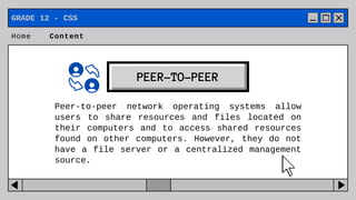 SHS CSS TOPIC: NETWORK OPERATING SYSTEMS | PDF