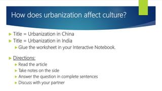 Lesson 8 urbanization #2 | PPT
