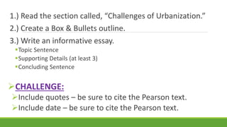 Lesson 8 urbanization essay* | PPT
