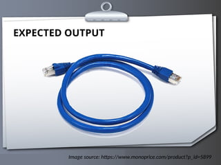 EXPECTED OUTPUT
Image source: https://www.monoprice.com/product?p_id=5899
 