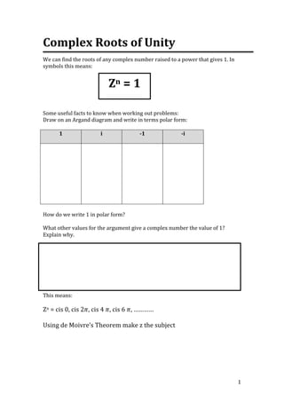 Lesson 8a complex roots of unity | PDF