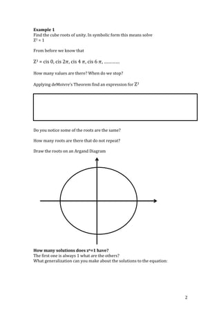 Lesson 8a complex roots of unity | PDF