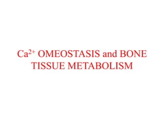 Ca2+ OMEOSTASIS and BONE
TISSUE METABOLISM
 
