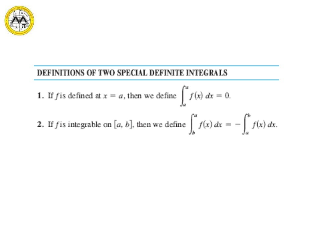 Lesson 8 the definite integrals